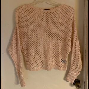 Apt. 9 Women's Beige Open-Knit Sweater with metallic Copper Threads
